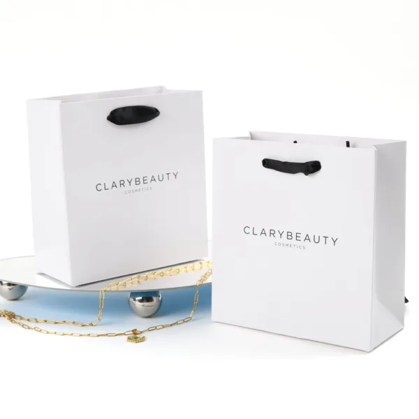 white paper bags with handles