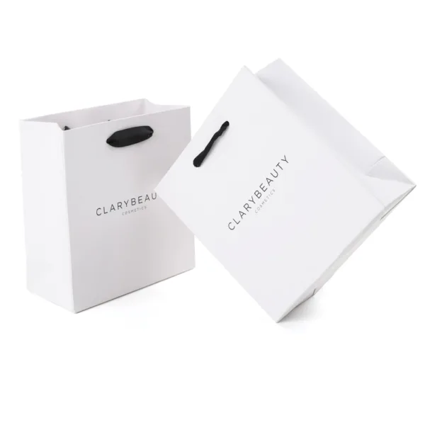 white paper bags with handles