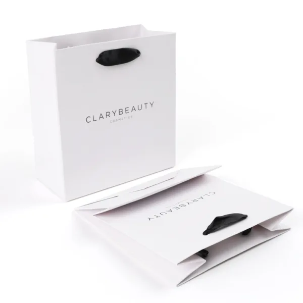 white paper bags with handles