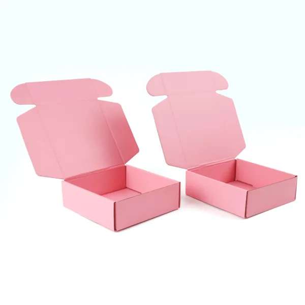 pink shipping boxes