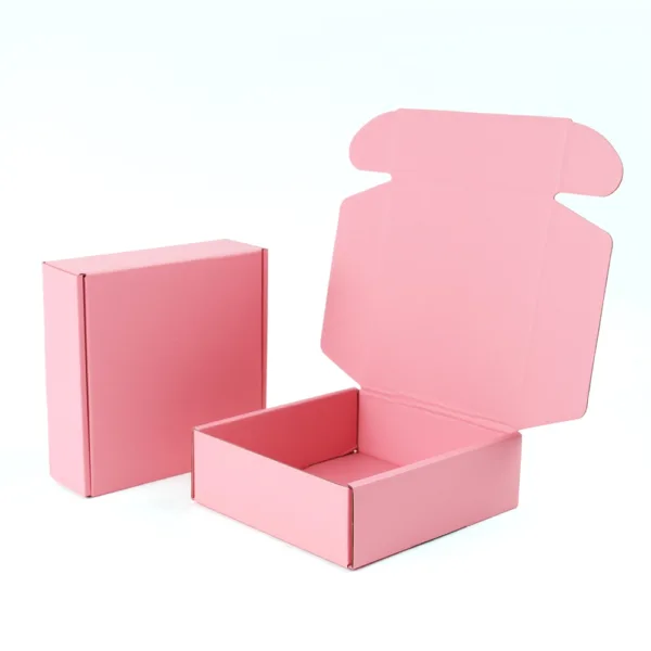 pink shipping boxes