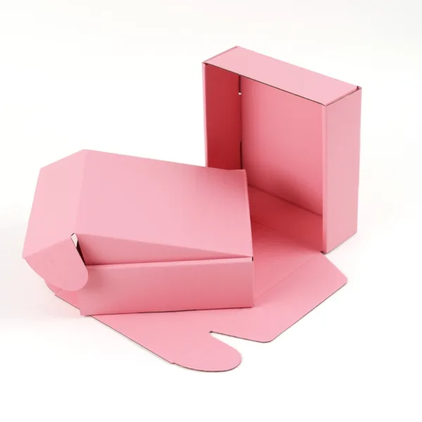 pink shipping boxes