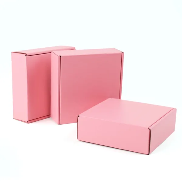 pink shipping boxes