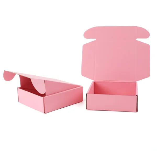pink shipping boxes