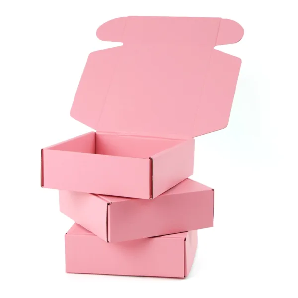 pink shipping boxes