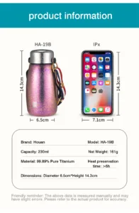 Portable titanium thermos bottle