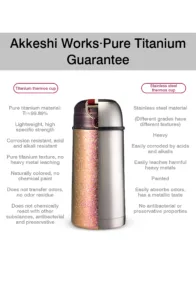 Portable titanium thermos bottle