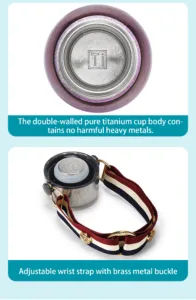 Portable titanium thermos bottle