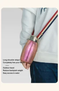 Portable titanium thermos bottle