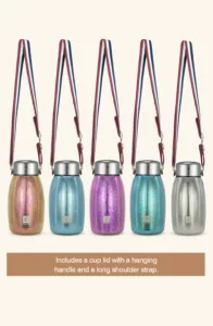 Portable titanium thermos bottle