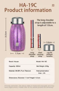 Portable titanium thermos bottle