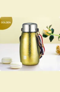 Portable titanium thermos bottle