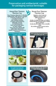 Portable titanium thermos bottle