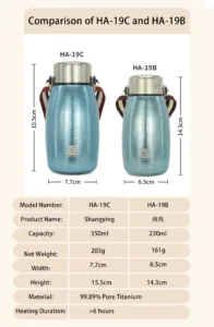 Portable titanium thermos bottle