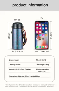 Portable titanium thermos bottle