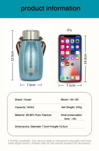 Portable titanium thermos bottle