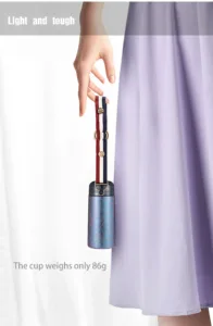 Portable titanium thermos bottle