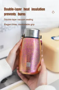 Portable titanium thermos bottle