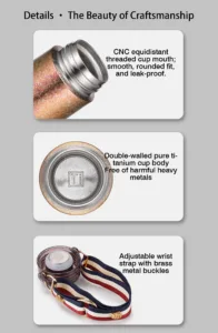 Portable titanium thermos bottle