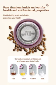 Portable titanium thermos bottle