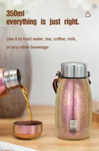 Portable titanium thermos bottle