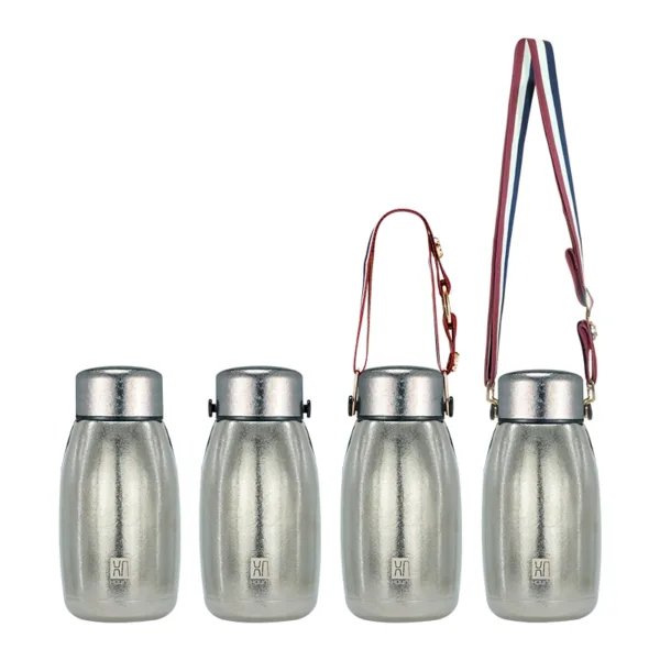 Portable titanium thermos bottle